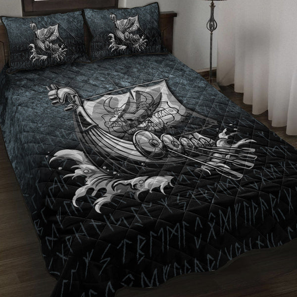 Viking Quilt Bedding Set Victory or Valhalla Drakkar Ver02