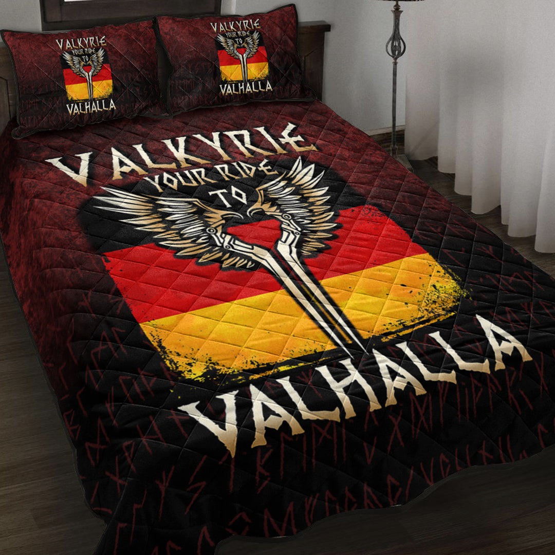 Viking Quilt Bedding Set Valkyrie Your Ride to Valhalla Germany