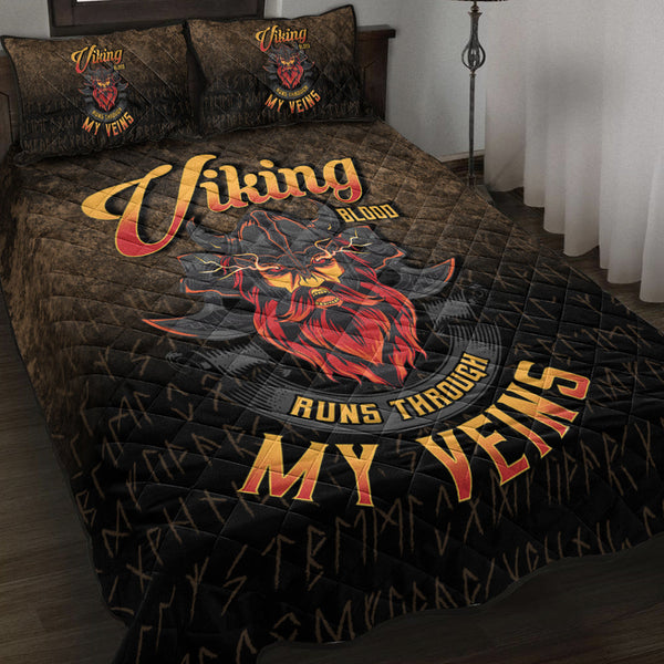 Viking Quilt Bedding Set Viking Blood Run Through My Veins Ver02