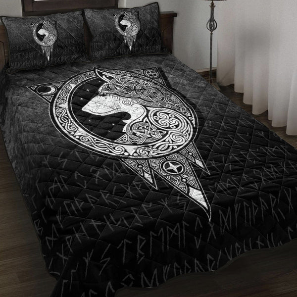 Viking Quilt Bedding Set Viking Norse Wolf