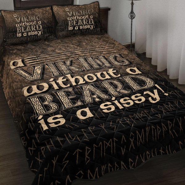 Viking Quilt Bedding Set A Viking Without a Beard Is A Sissy!