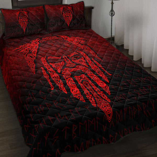 Viking Quilt Bedding Set Eye of Odin Red Version