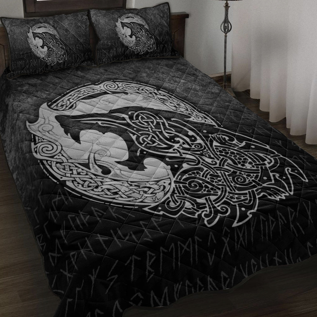 Viking Quilt Bedding Set Fenrir Viking 3D Tattoo Special Version