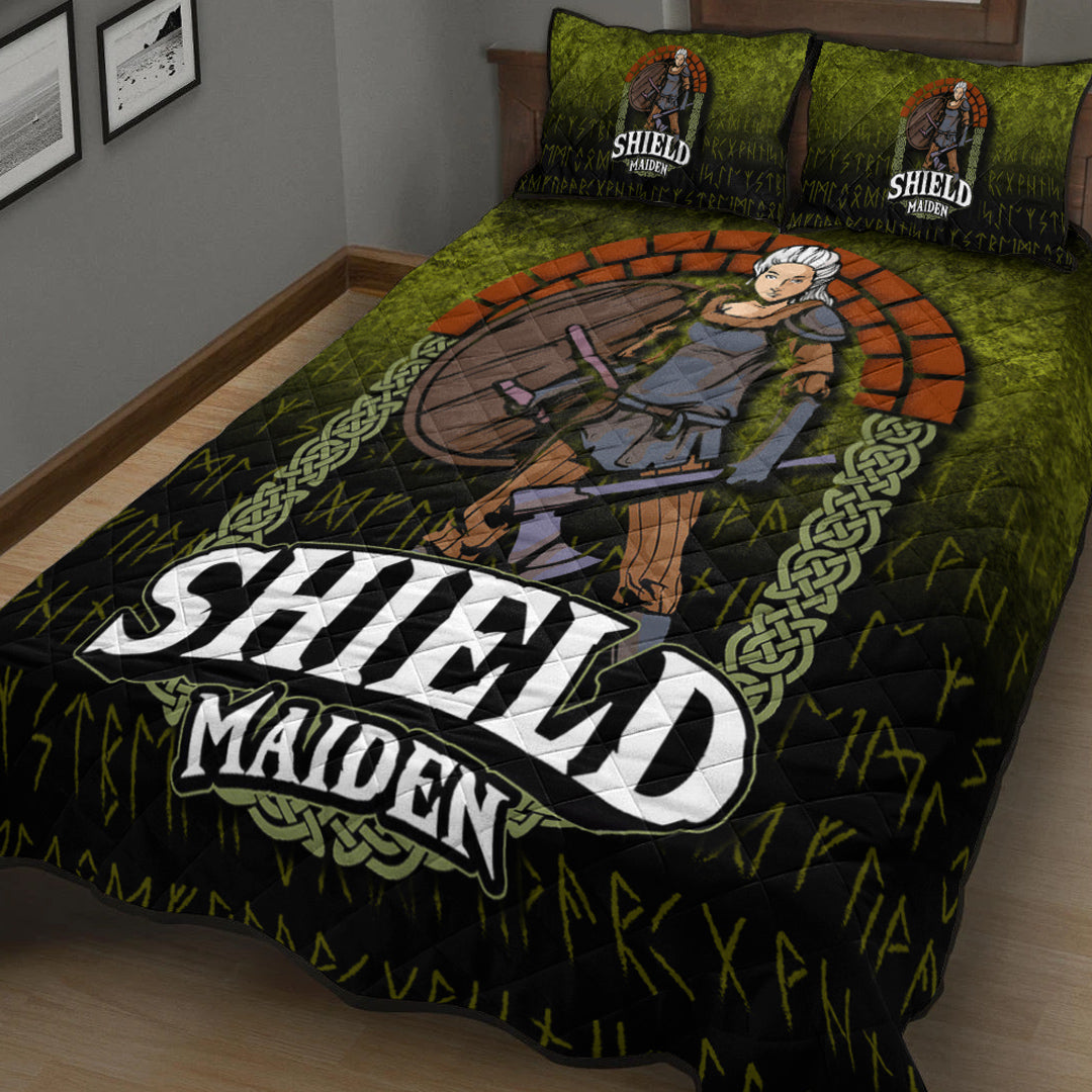 Viking Quilt Bedding Set Shield Maiden Ver01