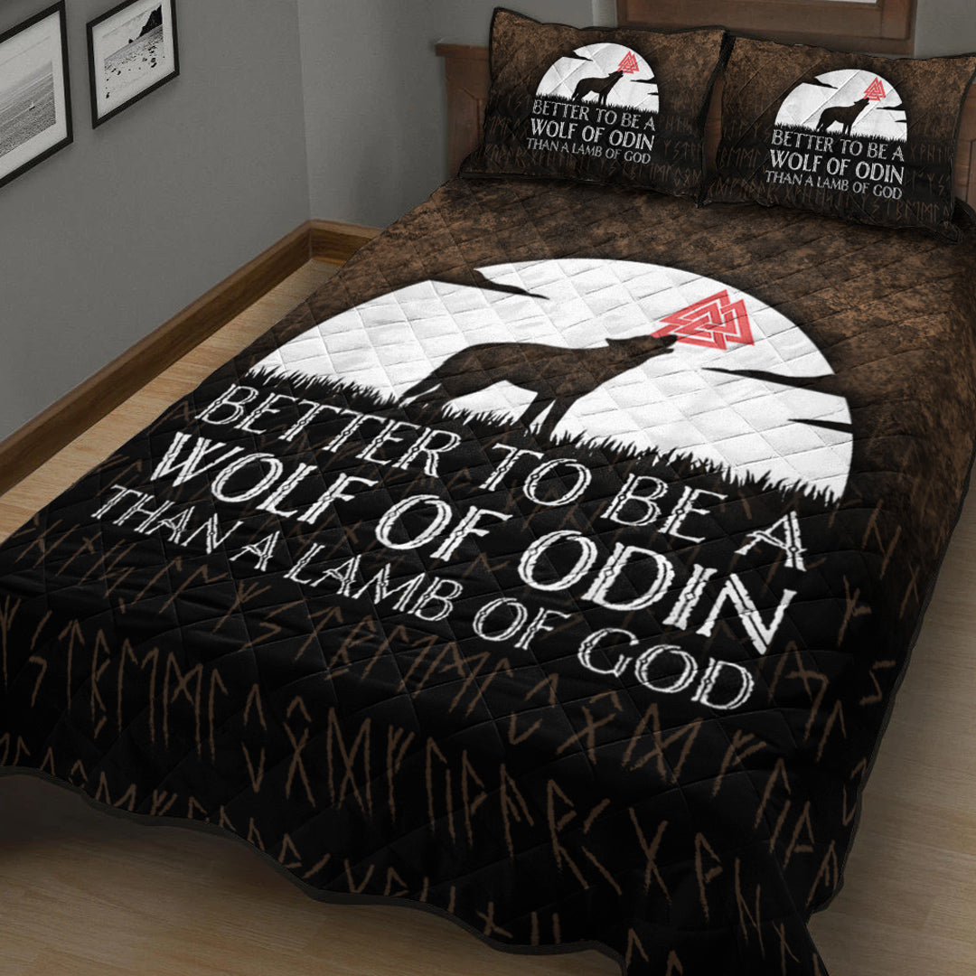 Viking Quilt Bedding Set Better To Be A Wolf Of Odin Than A Lamb Of God Ver02