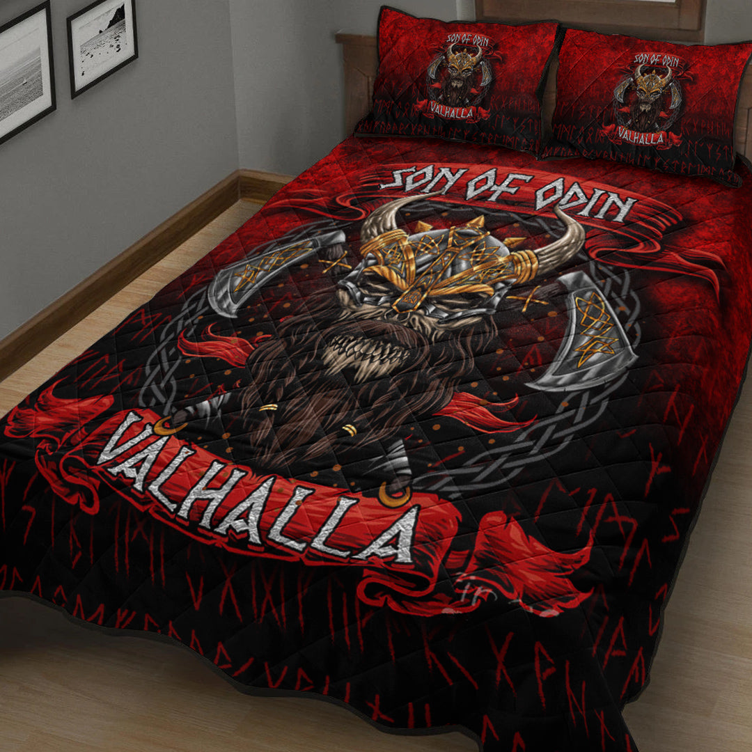 Viking Quilt Bedding Set Son of Odin Valhalla