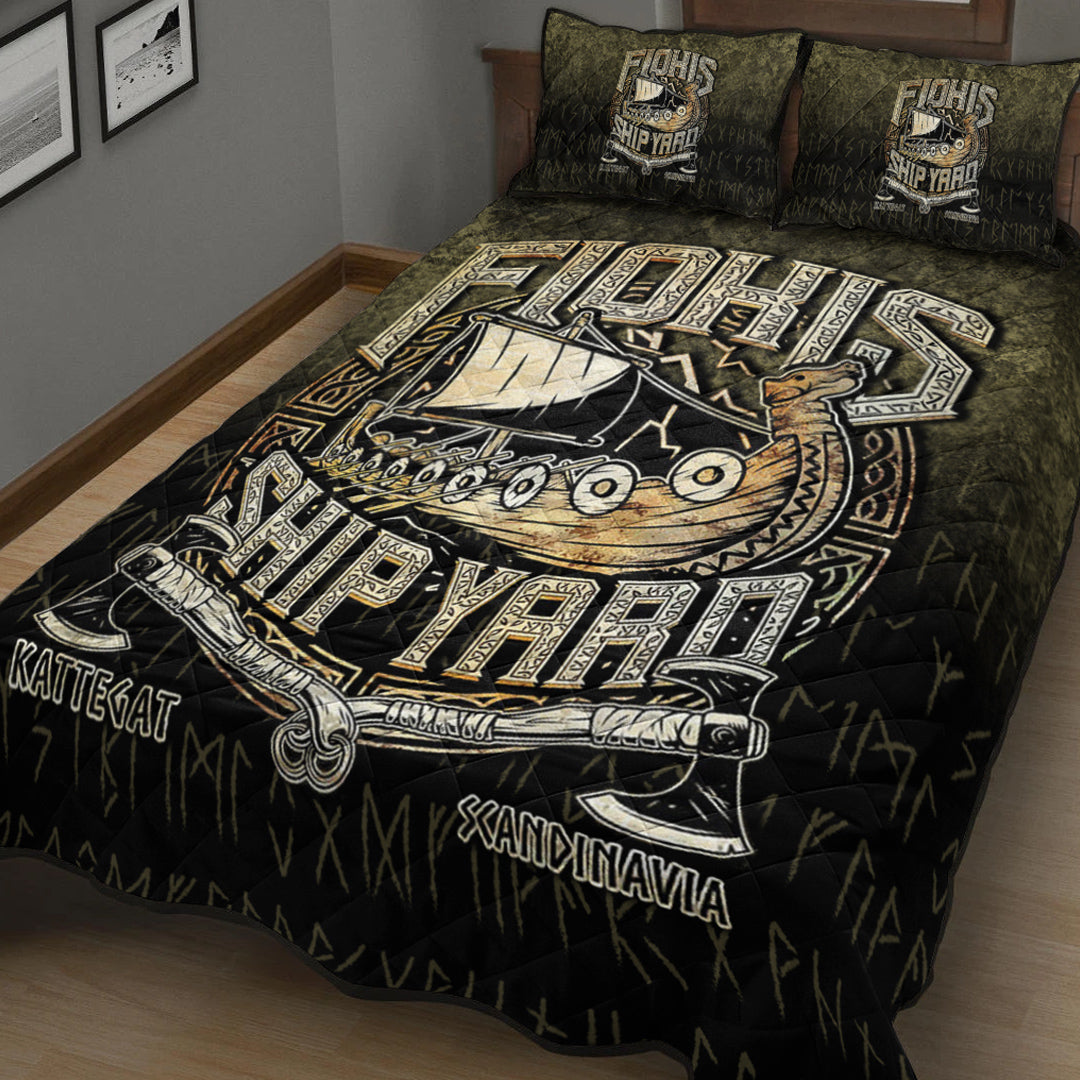 Viking Quilt Bedding Set The Viking Flokis Ship Yard