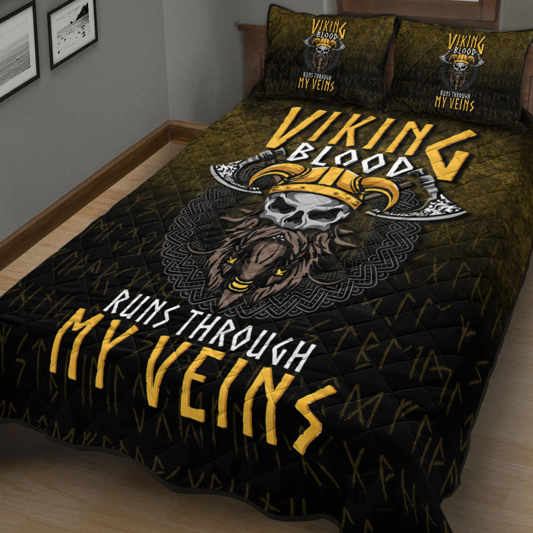 Viking Quilt Bedding Set Viking Blood Run Through My Veins Ver03