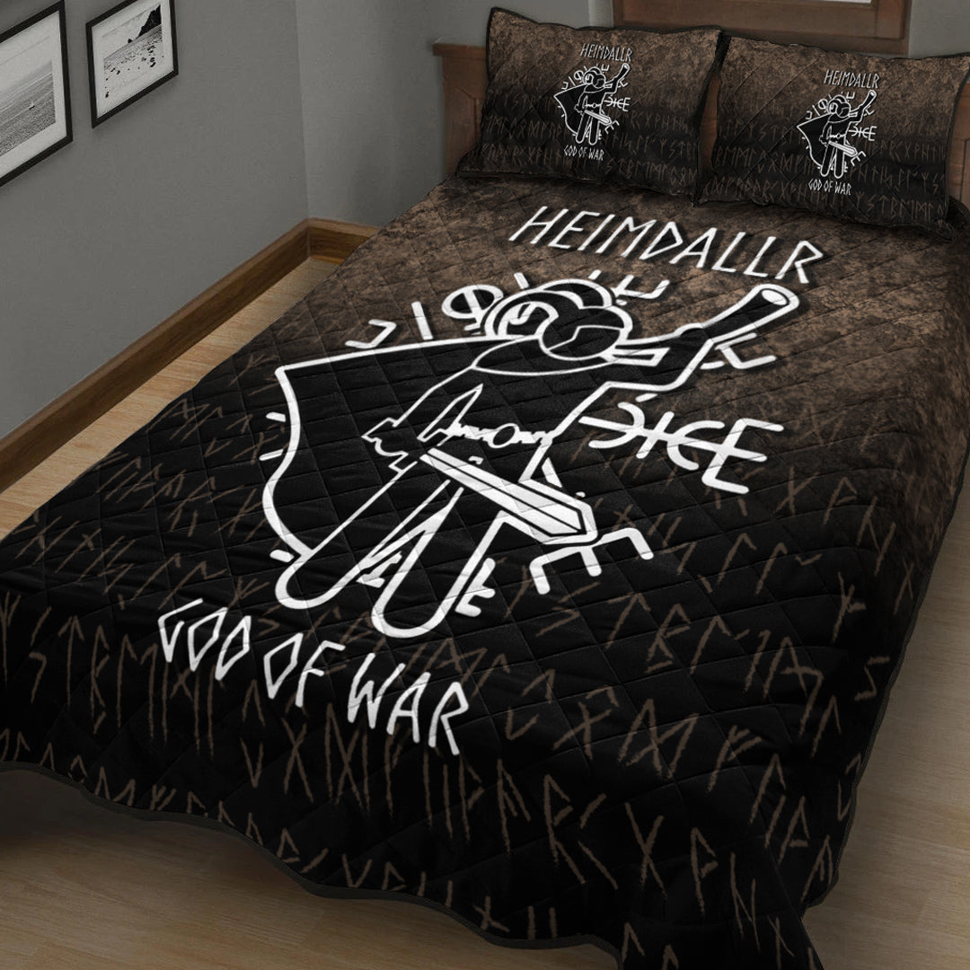 Viking Quilt Bedding Set Heimdallr God Of War