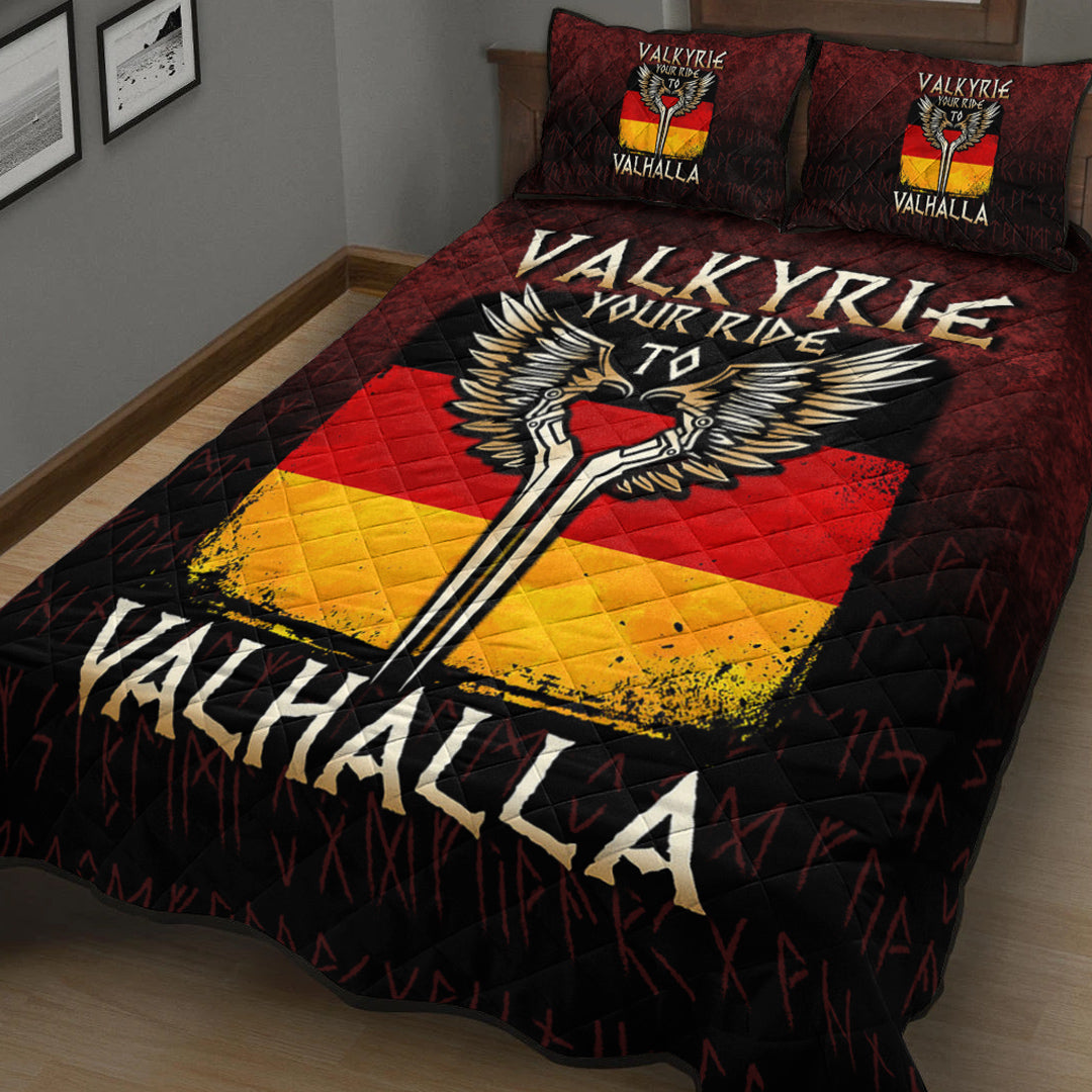 Viking Quilt Bedding Set Valkyrie Your Ride to Valhalla Germany