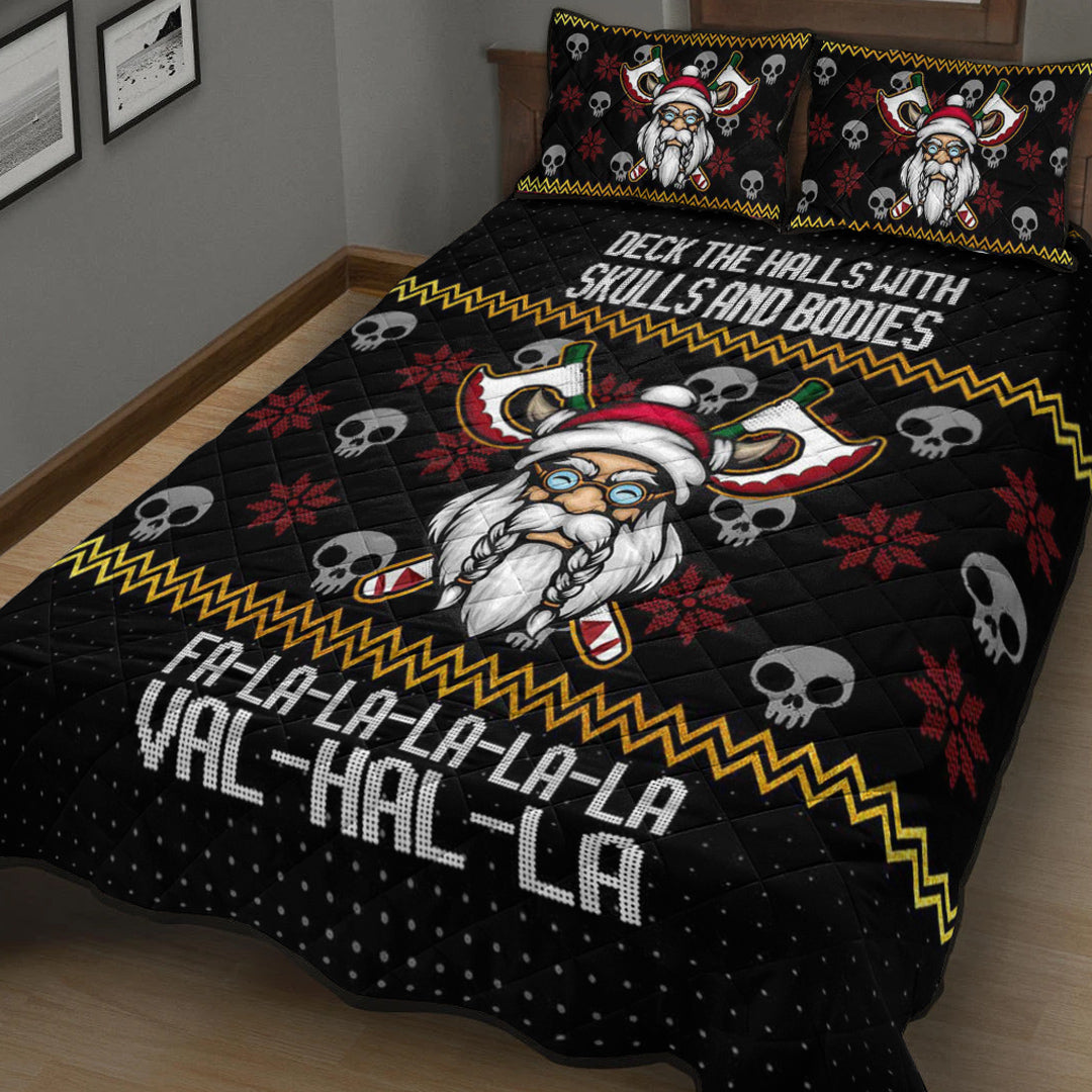 Viking Quilt Bedding Set Viking Santa In Valhalla Style Christmas 