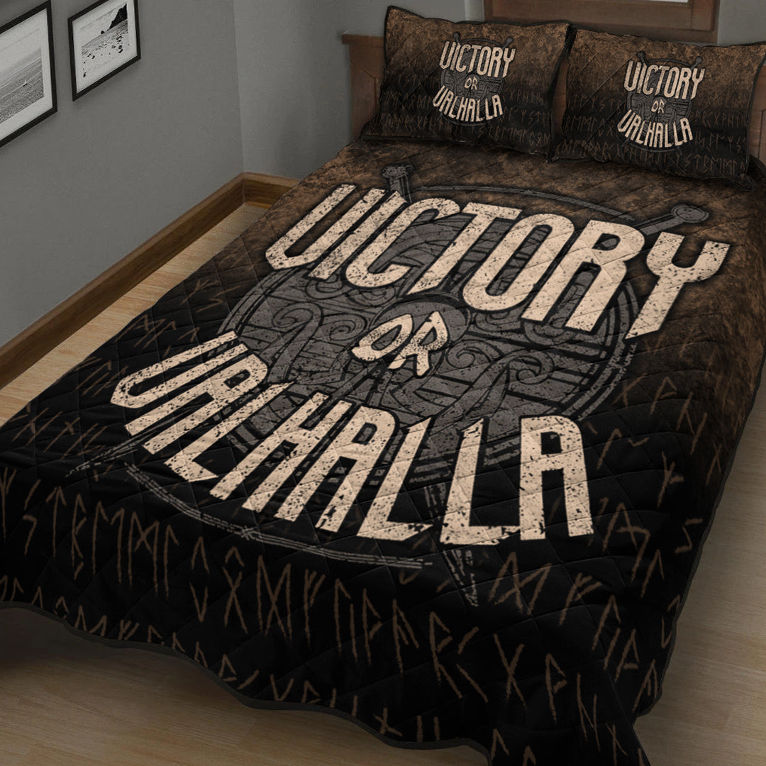 Viking Quilt Bedding Set Victory or Valhalla Ver03