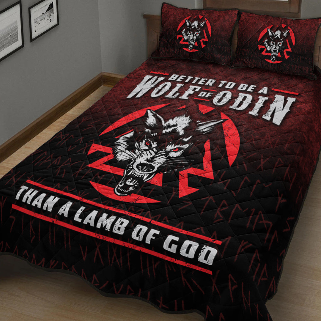 Viking Quilt Bedding Set Better To Be A Wolf Of Odin Than A Lamb Of God Ver01