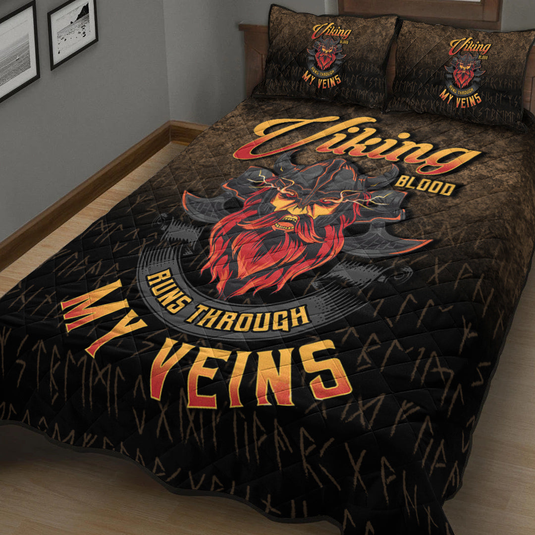 Viking Quilt Bedding Set Viking Blood Run Through My Veins Ver02