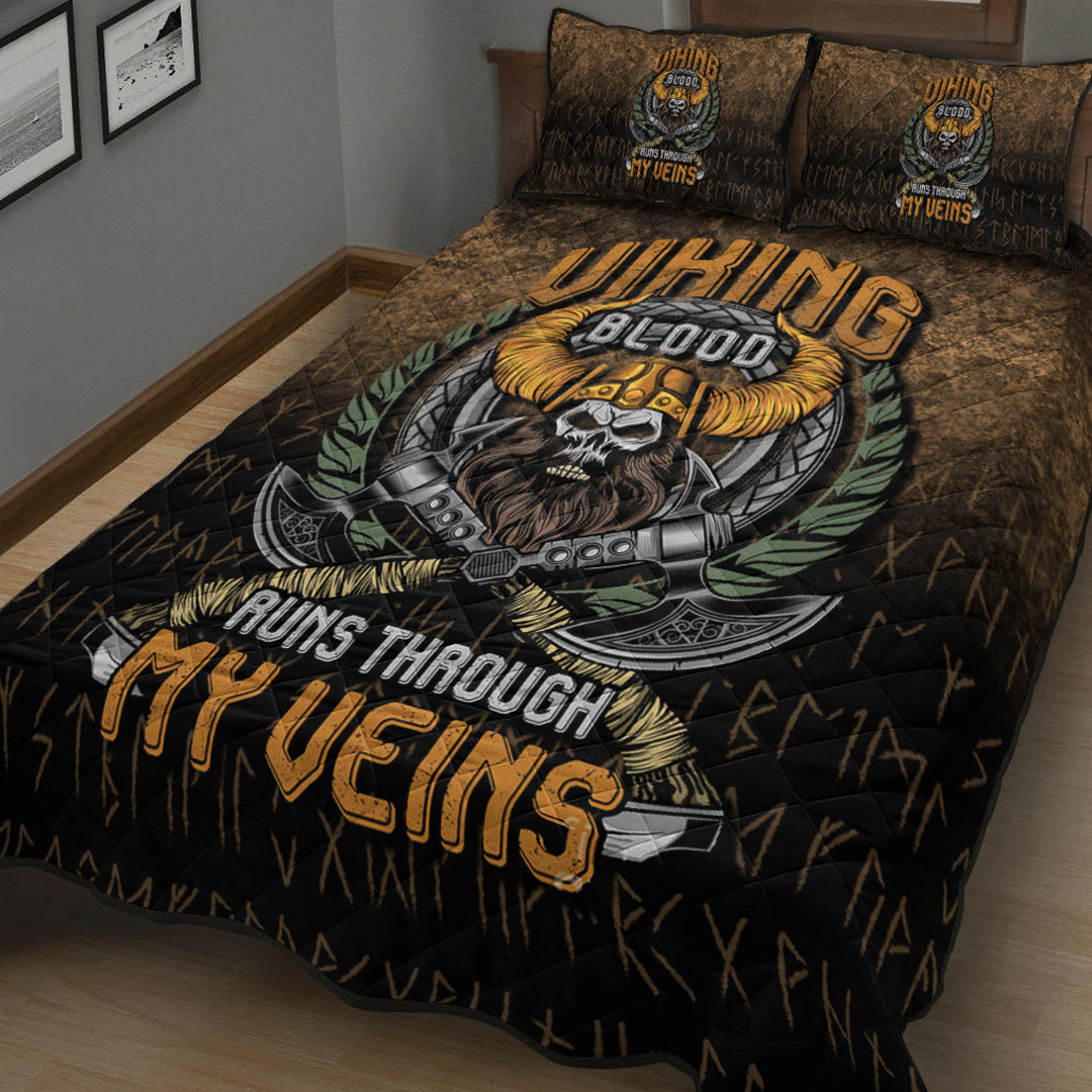 Viking Quilt Bedding Set Viking Blood Run Through My Veins Ver01