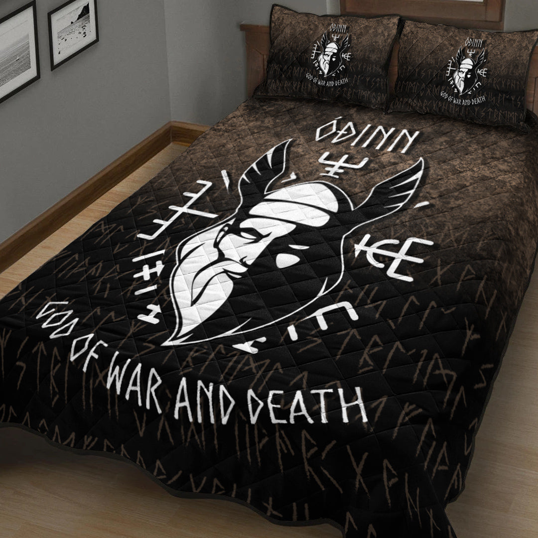 Viking Quilt Bedding Set Odin God Of War And Death