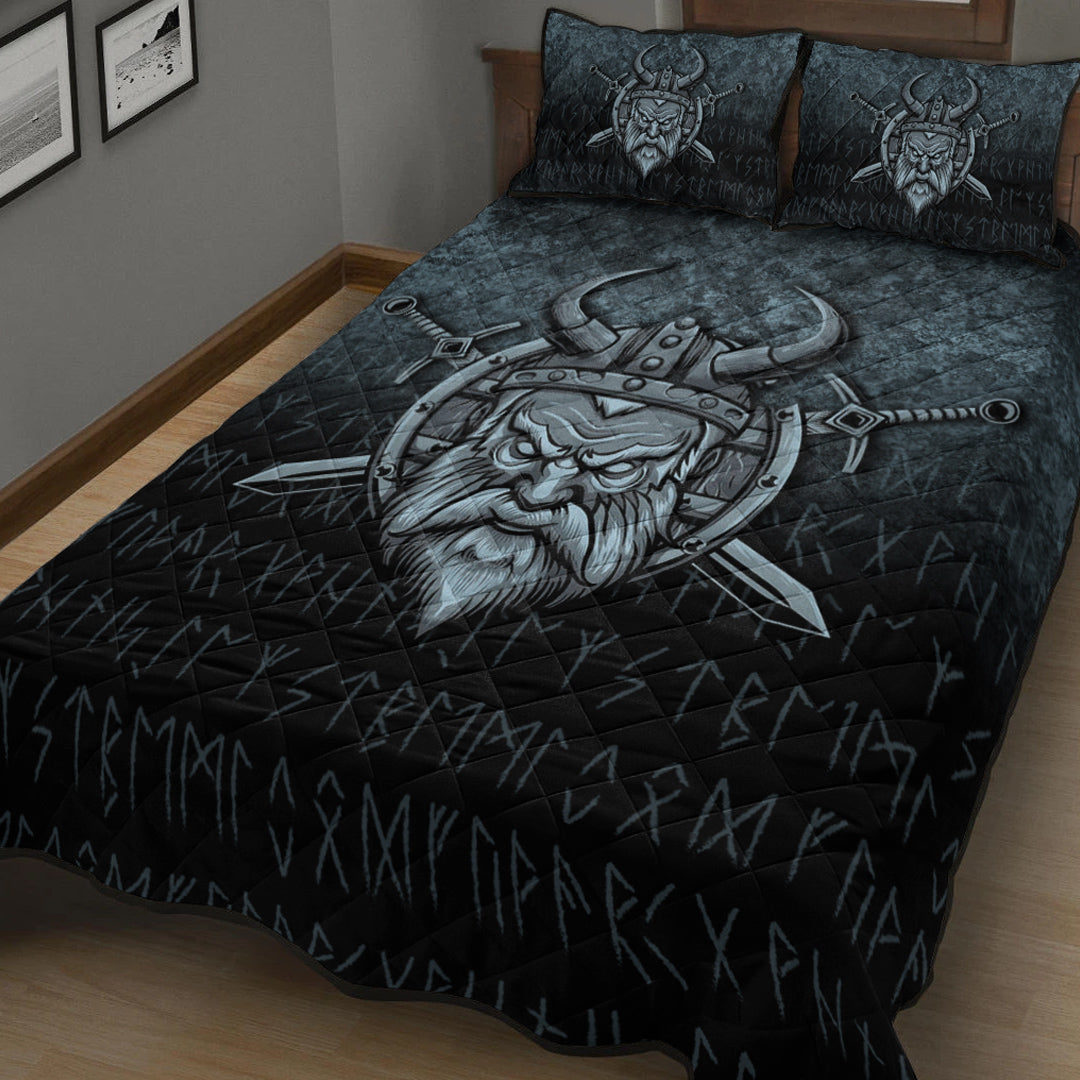 Viking Quilt Bedding Set Victory or Valhalla Warrior Ver02