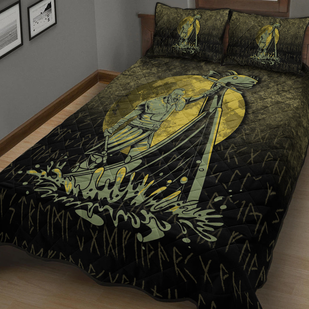 Viking Quilt Bedding Set Victory or Valhalla Drakkar Ver01