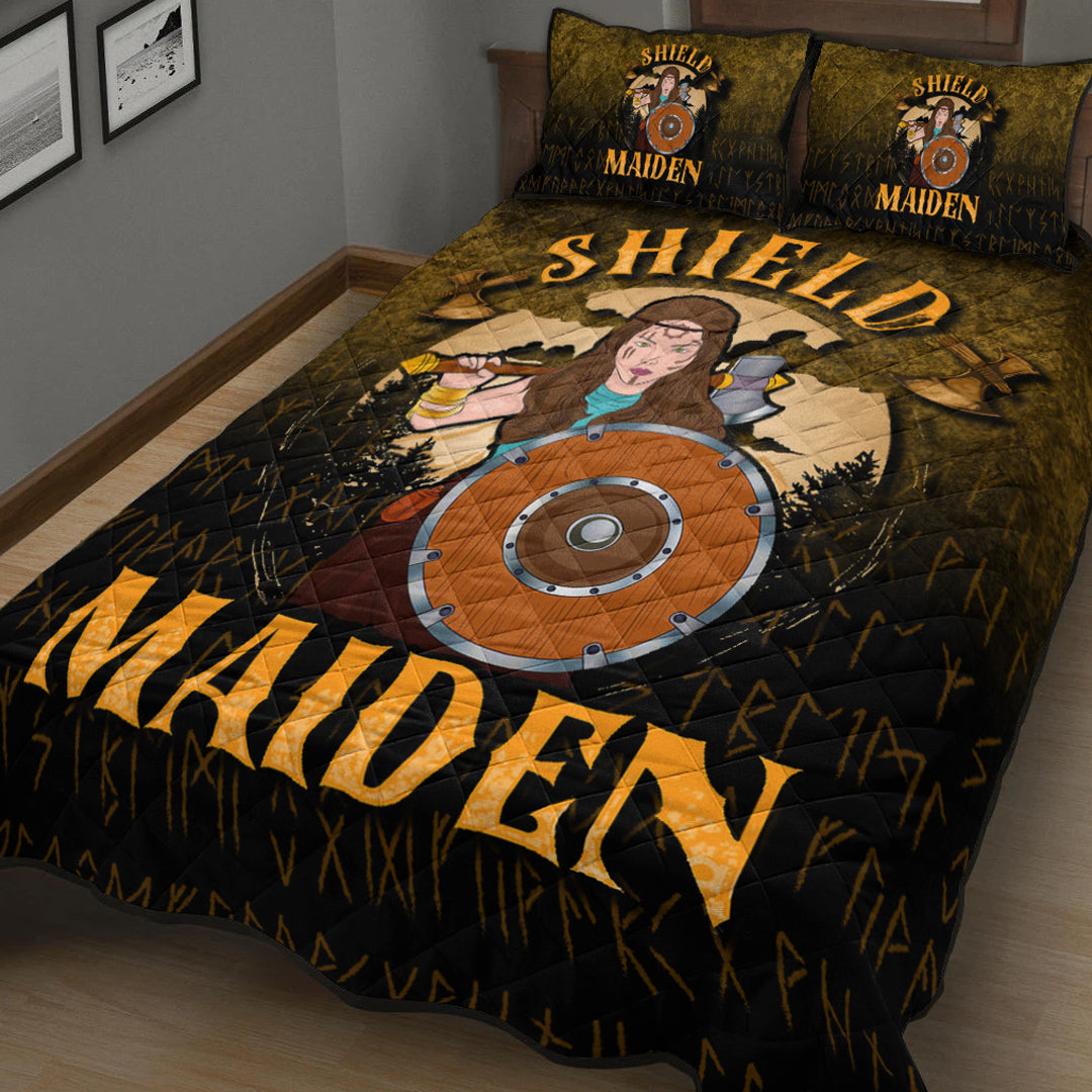 Viking Quilt Bedding Set Shield Maiden Ver03