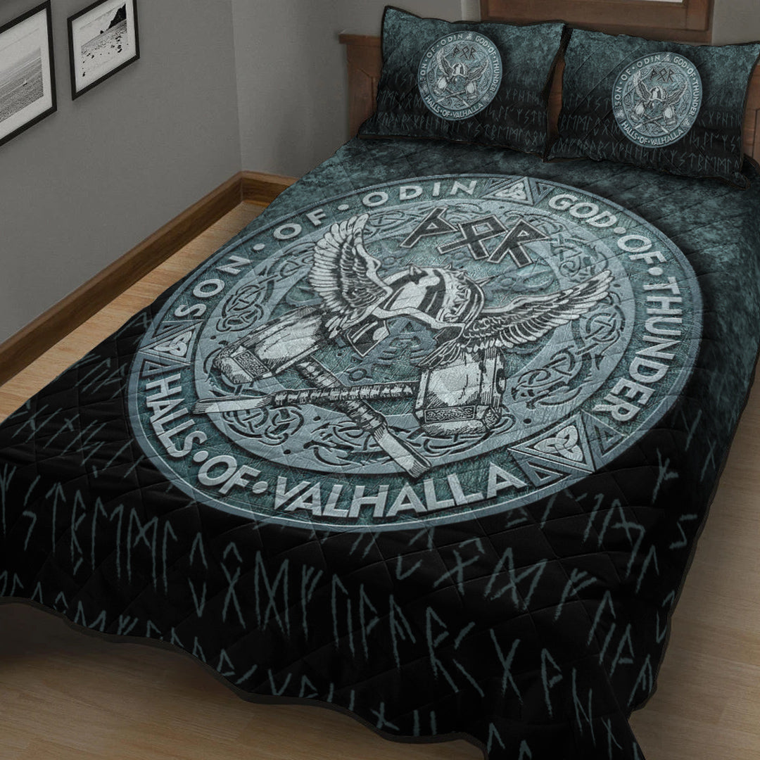 Viking Quilt Bedding Set Thor God Of Thunder