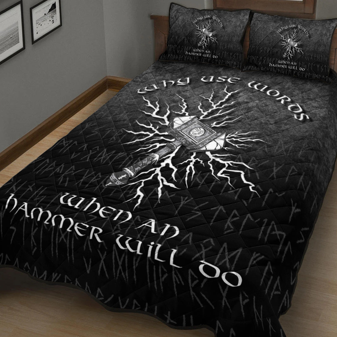 Viking Quilt Bedding Set Why Use Words When An Hammer Will Do