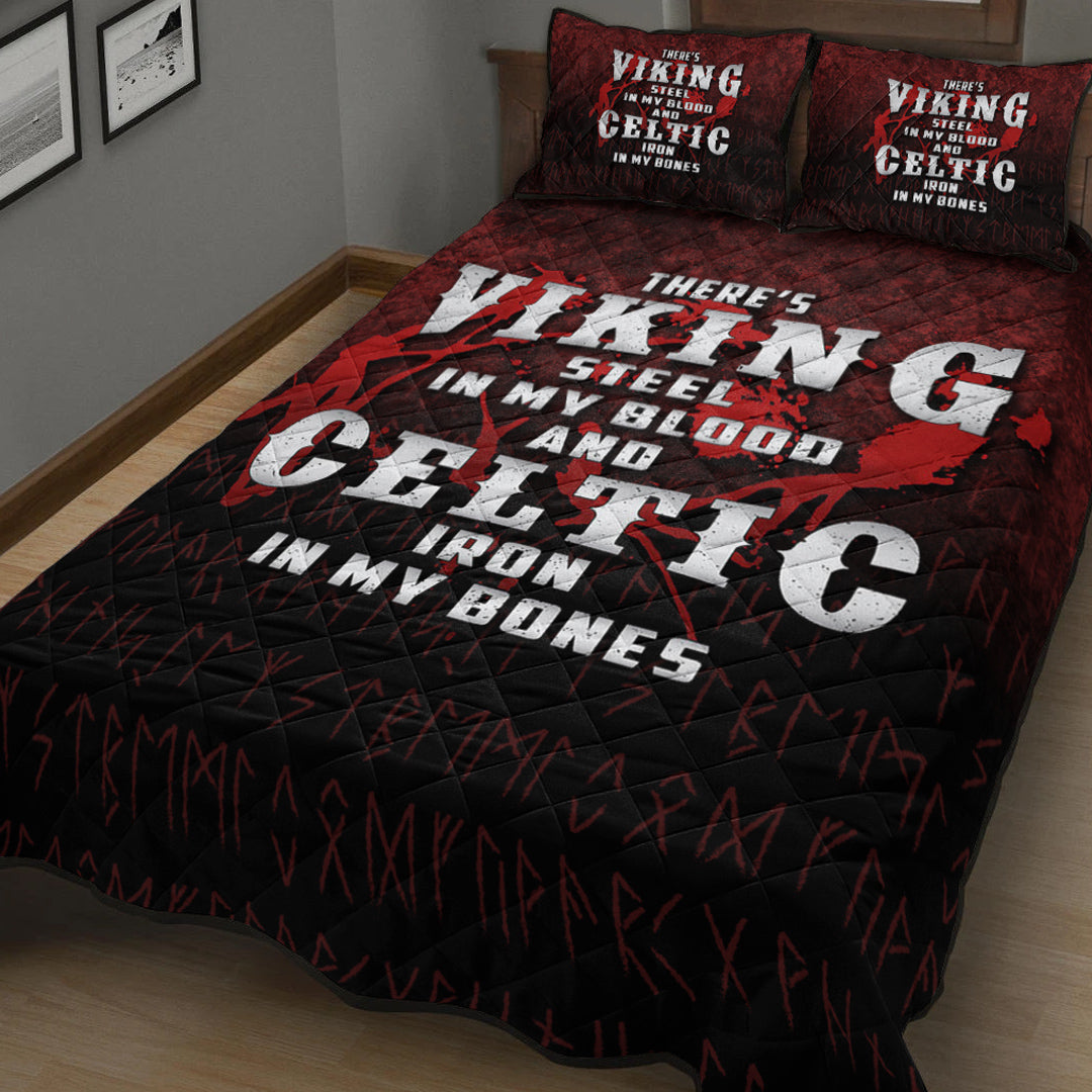 Viking Quilt Bedding Set There's Viking Steel In My Blood And Celtic Iron In My Bones