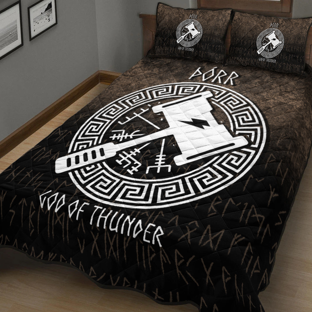 Viking Quilt Bedding Set Porr God Of Thunder