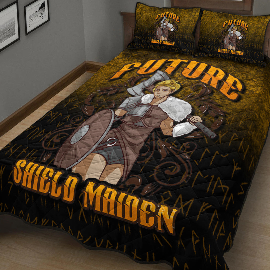 Viking Quilt Bedding Set Viking Future Shield Maiden