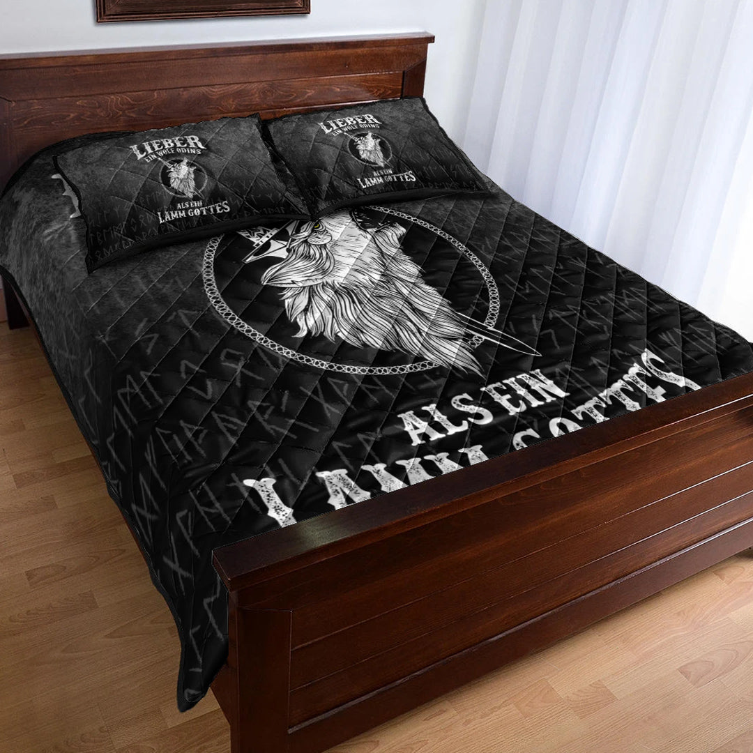 Viking Quilt Bedding Set Lieber Ein Wolf Odins Als Ein Lamm Gottes