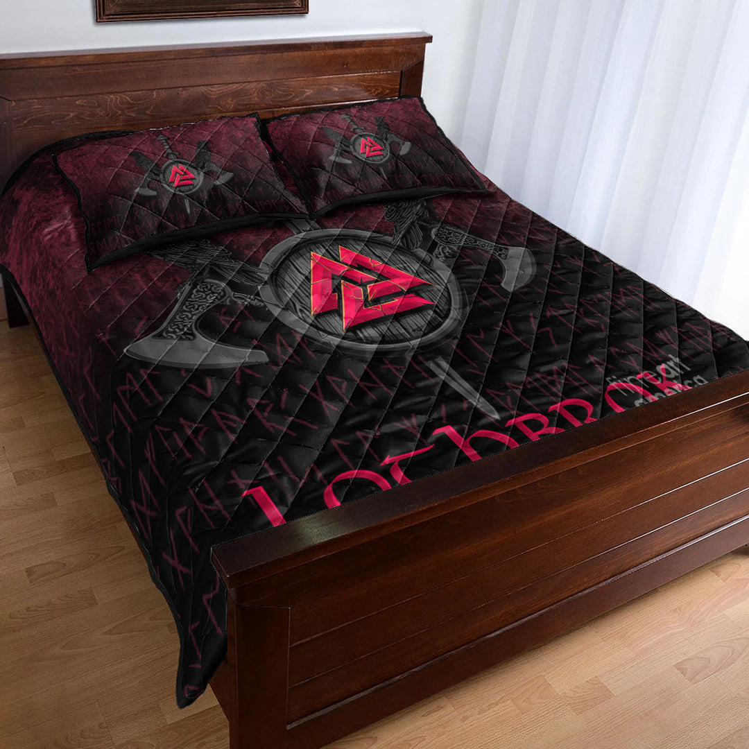 Viking Quilt Bedding Set Ragnar Lothbrok Ragnar Lodbrok Viking Warrior Red Version