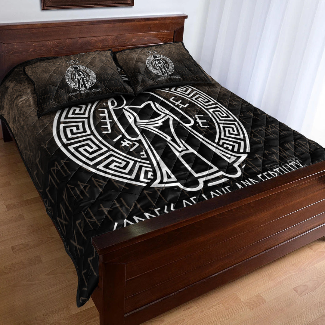 Viking Quilt Bedding Set Freyja the Goddess of Love and Fertility