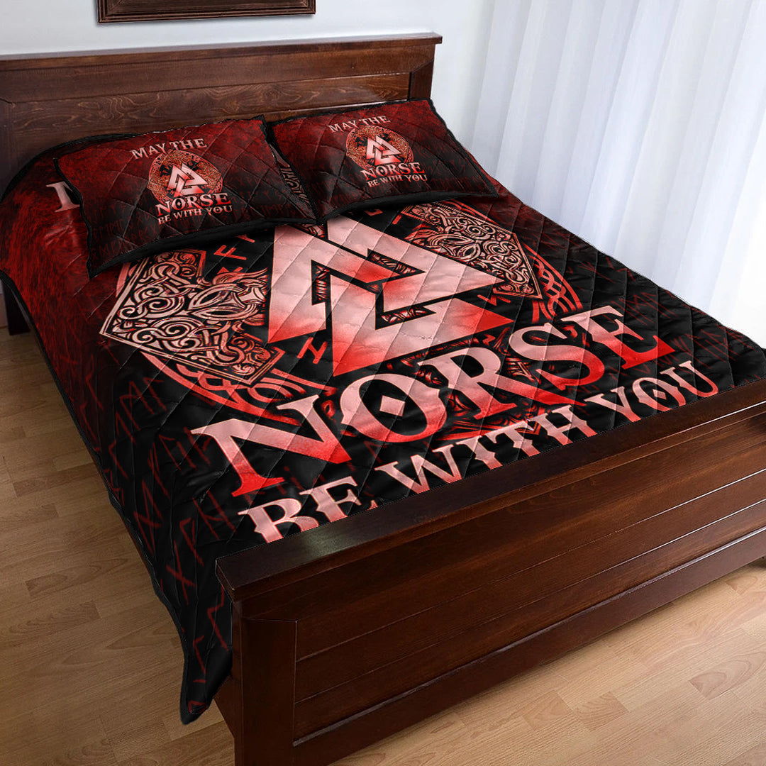 Viking Quilt Bedding Set May The Norse Be With You Viking Red Version