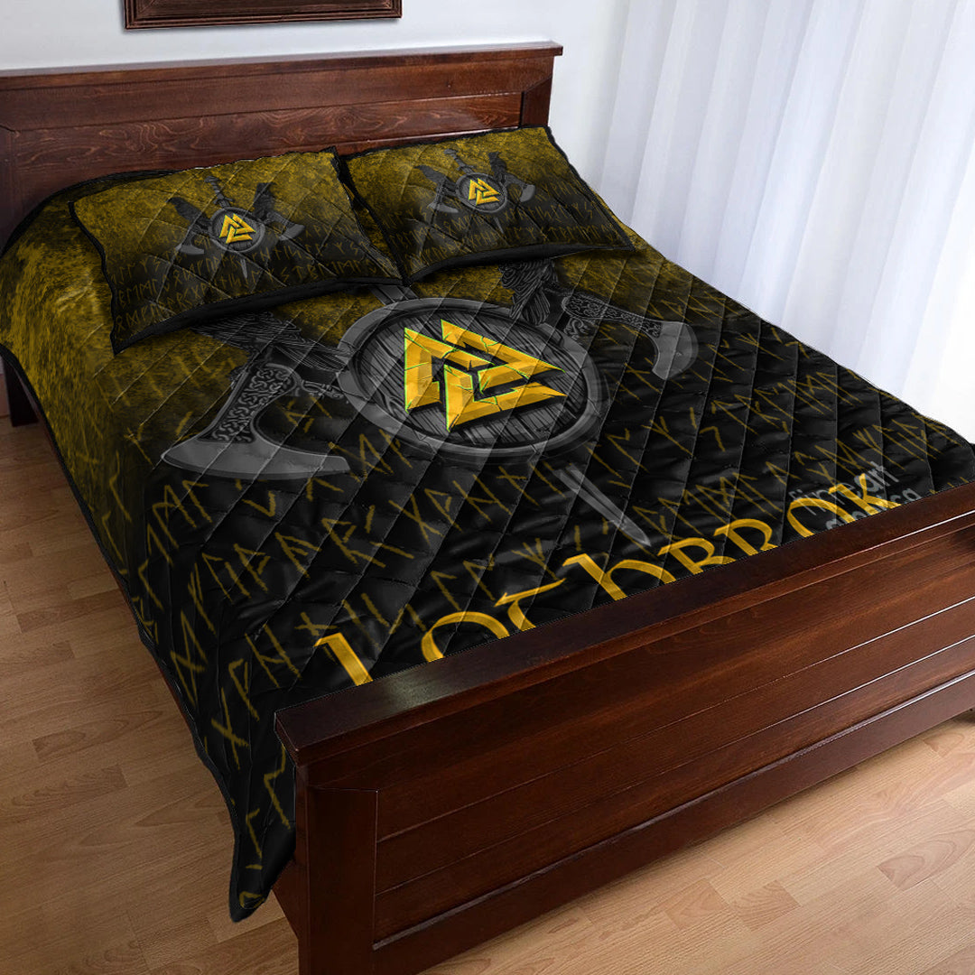 Viking Quilt Bedding Set Ragnar Lothbrok Ragnar Lodbrok Viking Warrior Gold Version