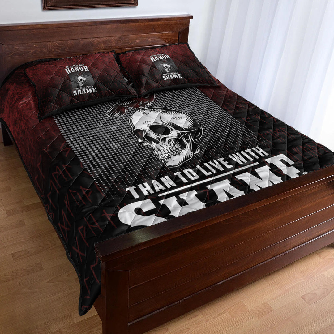 Viking Quilt Bedding Set Better to Die With Honor Than To Live With Shame