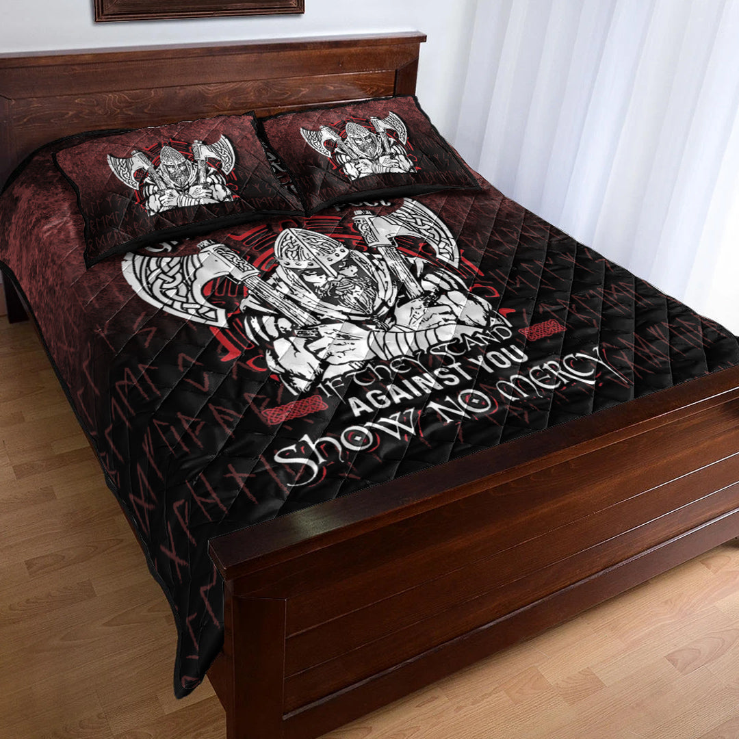 Viking Quilt Bedding Set Against You Show No Mercy