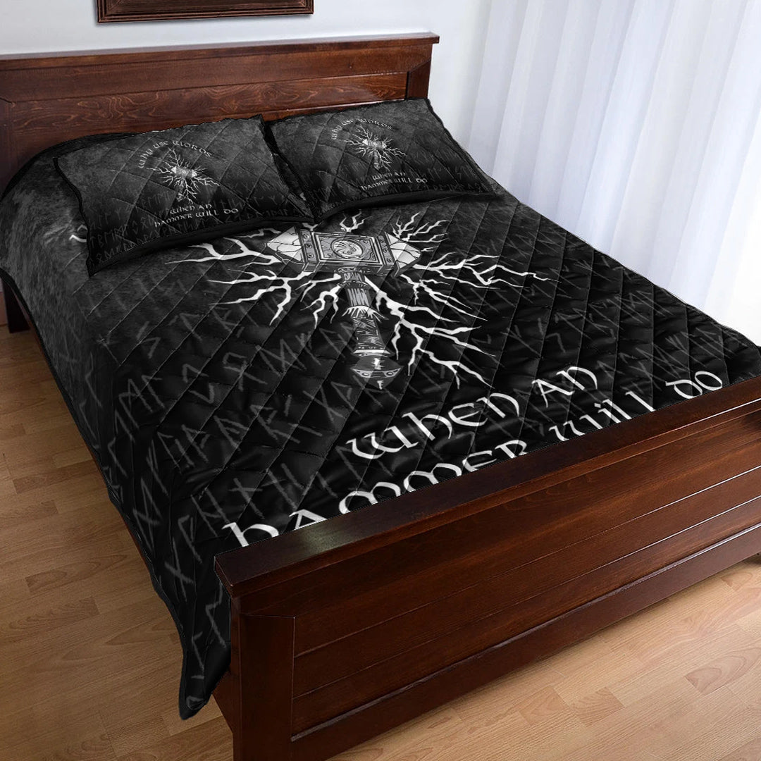 Viking Quilt Bedding Set Why Use Words When An Hammer Will Do