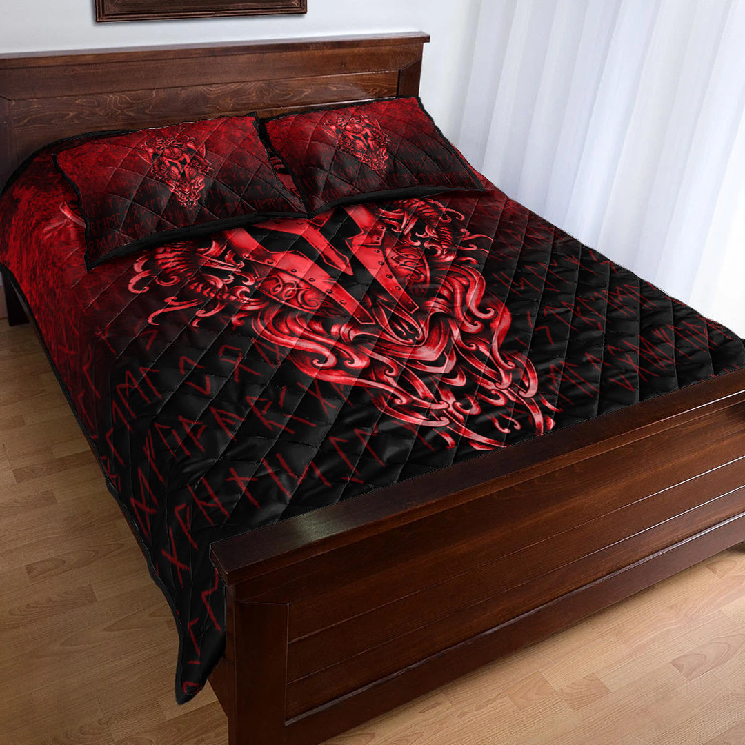 Viking Quilt Bedding Set The Armor Of Viking Red Version