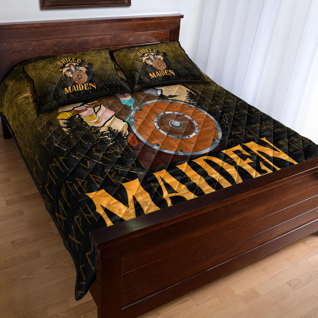 Viking Quilt Bedding Set Shield Maiden Ver03