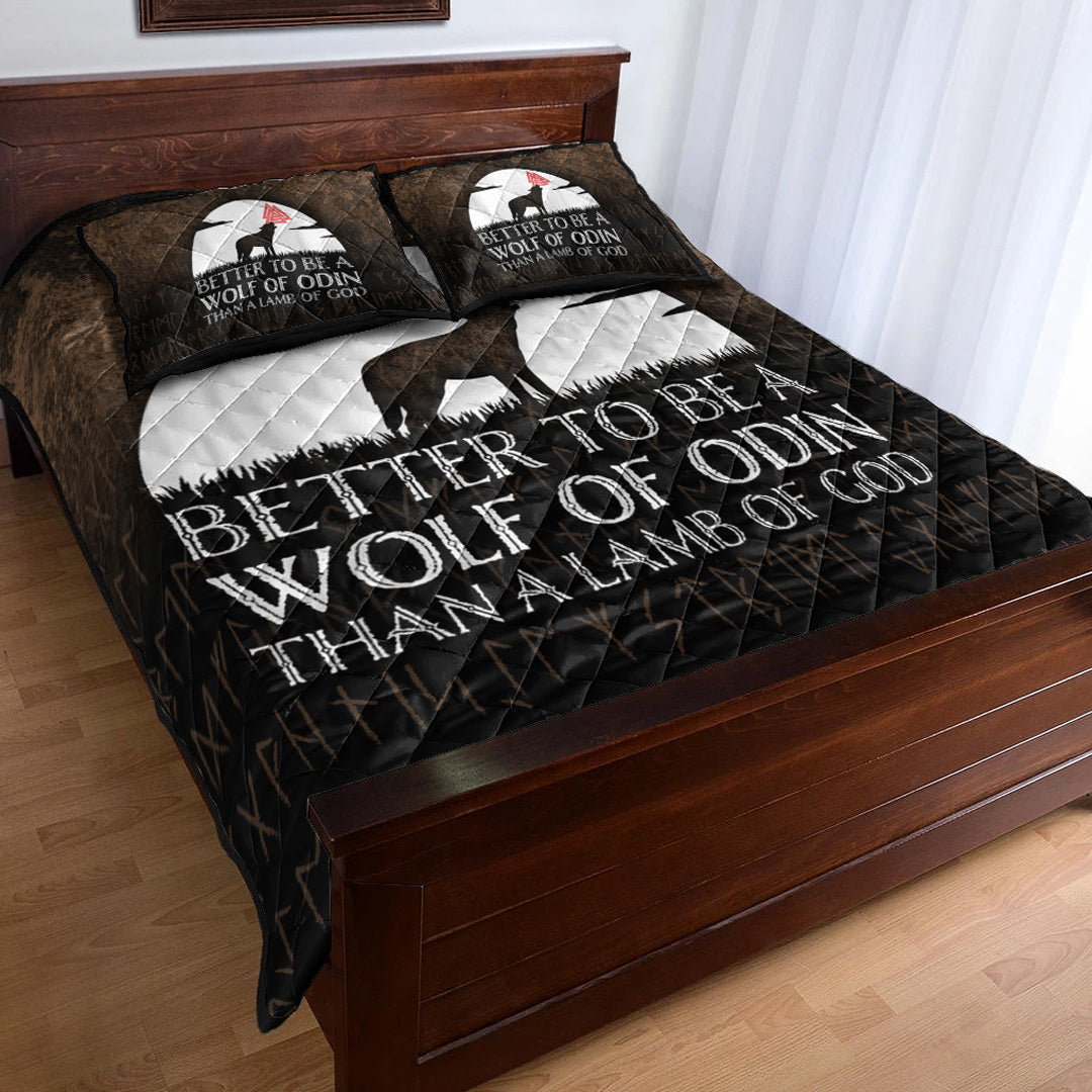 Viking Quilt Bedding Set Better To Be A Wolf Of Odin Than A Lamb Of God Ver02