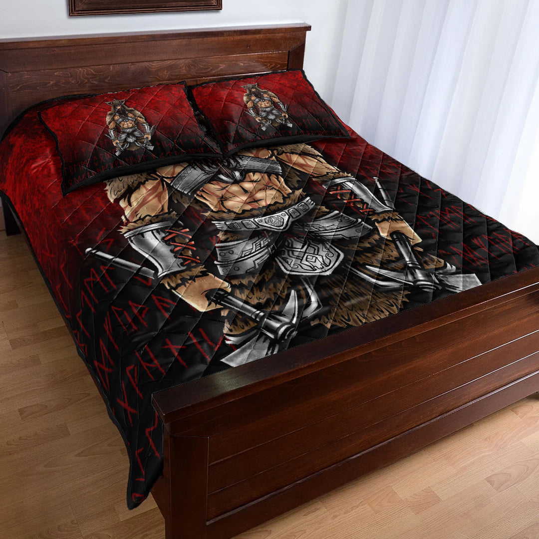 Viking Quilt Bedding Set Berserker Viking Warrior Valhalla