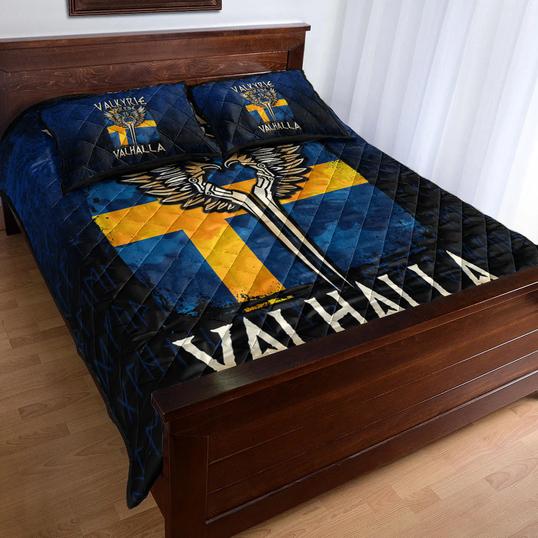 Viking Quilt Bedding Set Valkyrie Your Ride to Valhalla Sweden