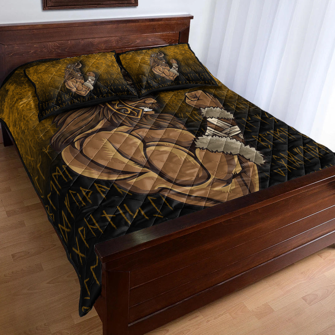 Viking Quilt Bedding Set Viking Warrior Muscles Power