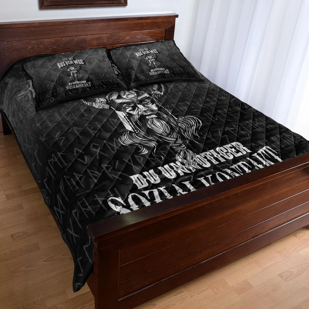 Viking Quilt Bedding Set Geh mir aus dem Weg du unnotiger Sozialkontakt