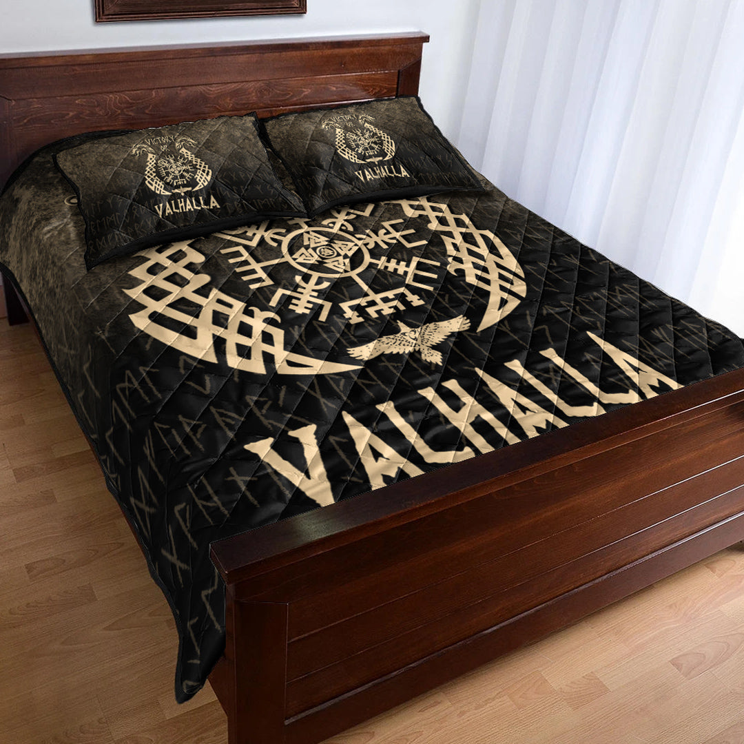 Viking Quilt Bedding Set Victory or Valhalla Gold Version