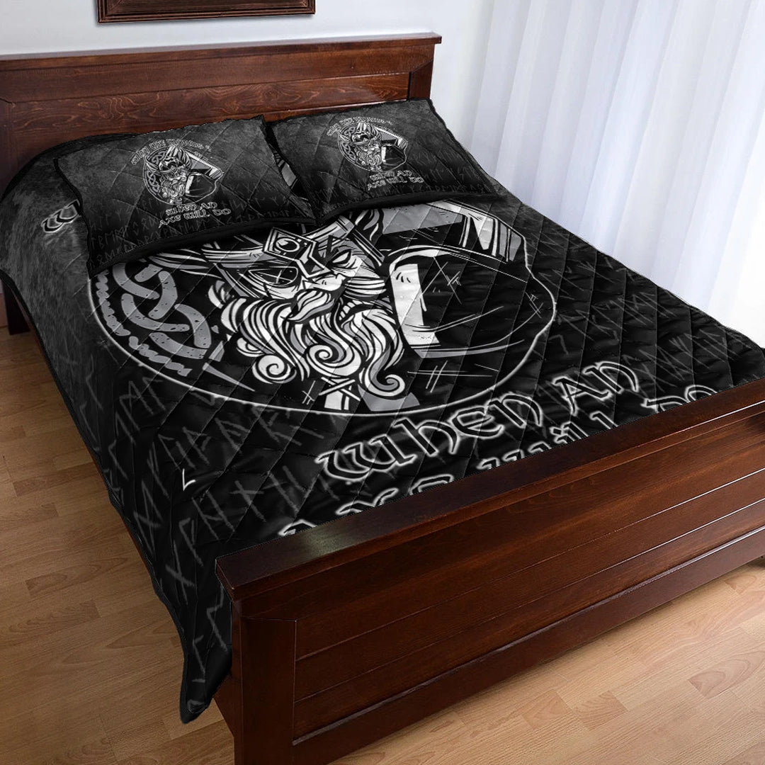 Viking Quilt Bedding Set Why Use Words? When An Axe Will Do Ver02