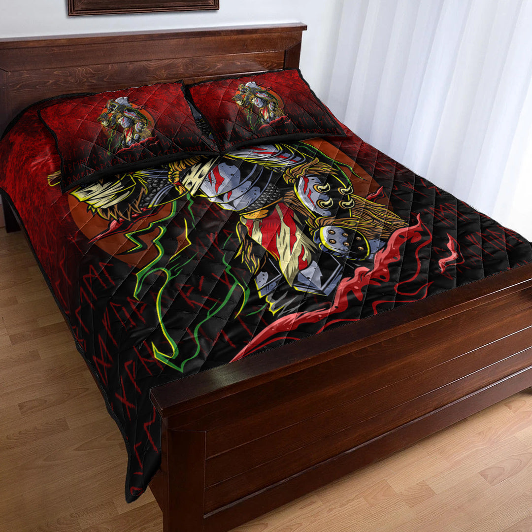 Viking Quilt Bedding Set Samurai Viking Warrior Ronin Berserk Armor Axe