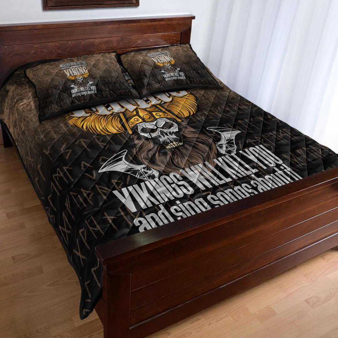 Viking Quilt Bedding Set Viking Will Kill You