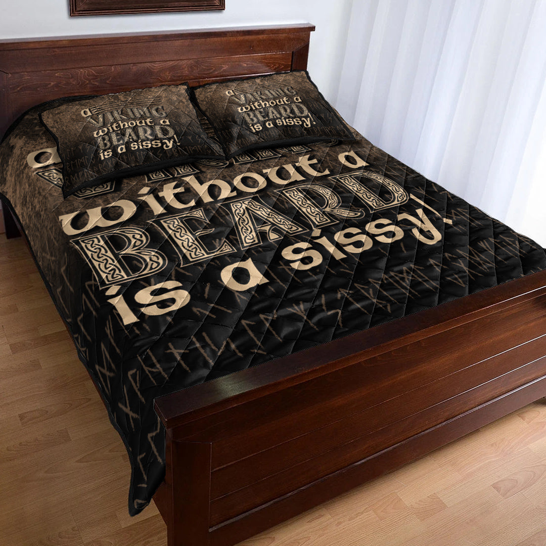 Viking Quilt Bedding Set A Viking Without a Beard Is A Sissy!