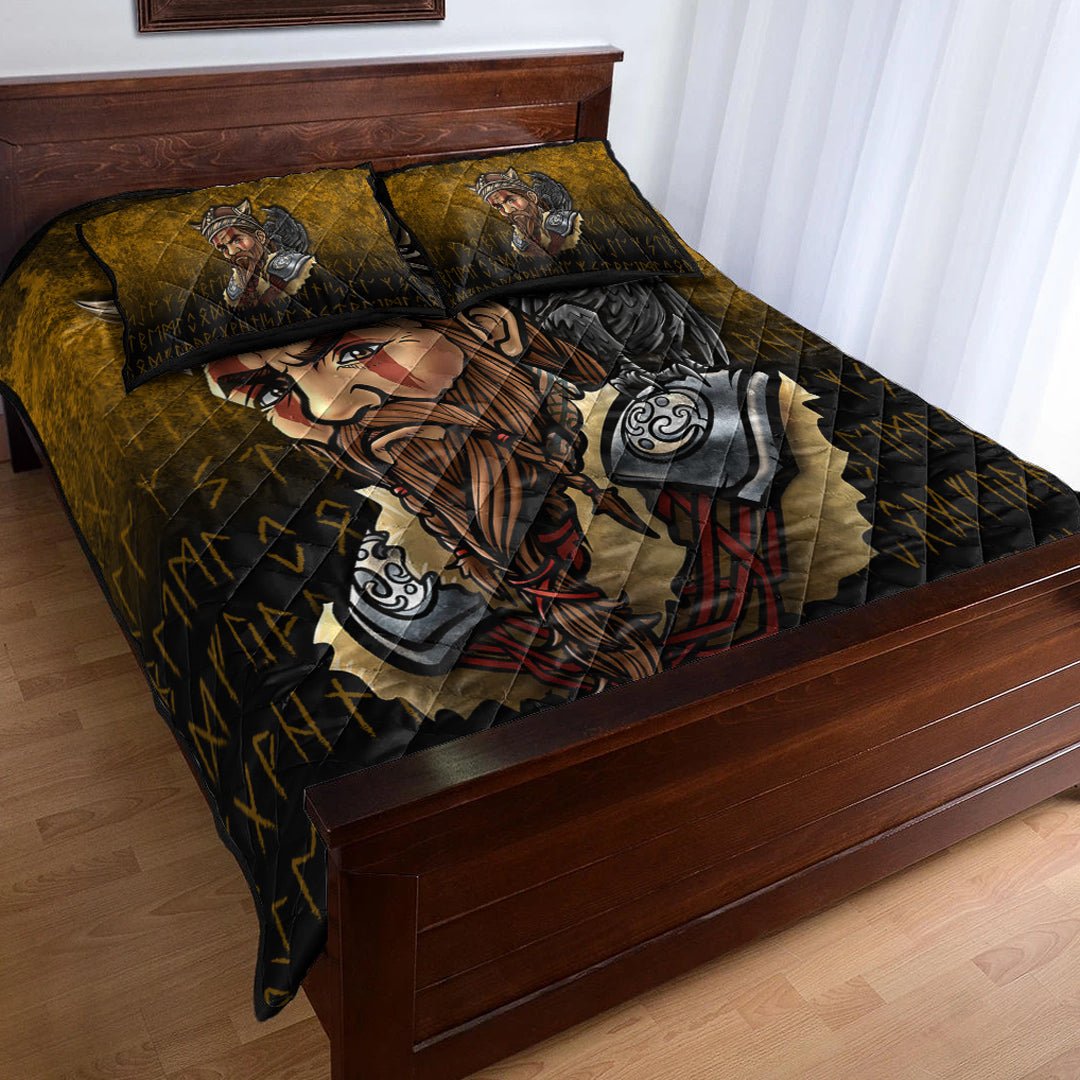 Viking Quilt Bedding Set Viking Warrior Odin Valhalla Raven