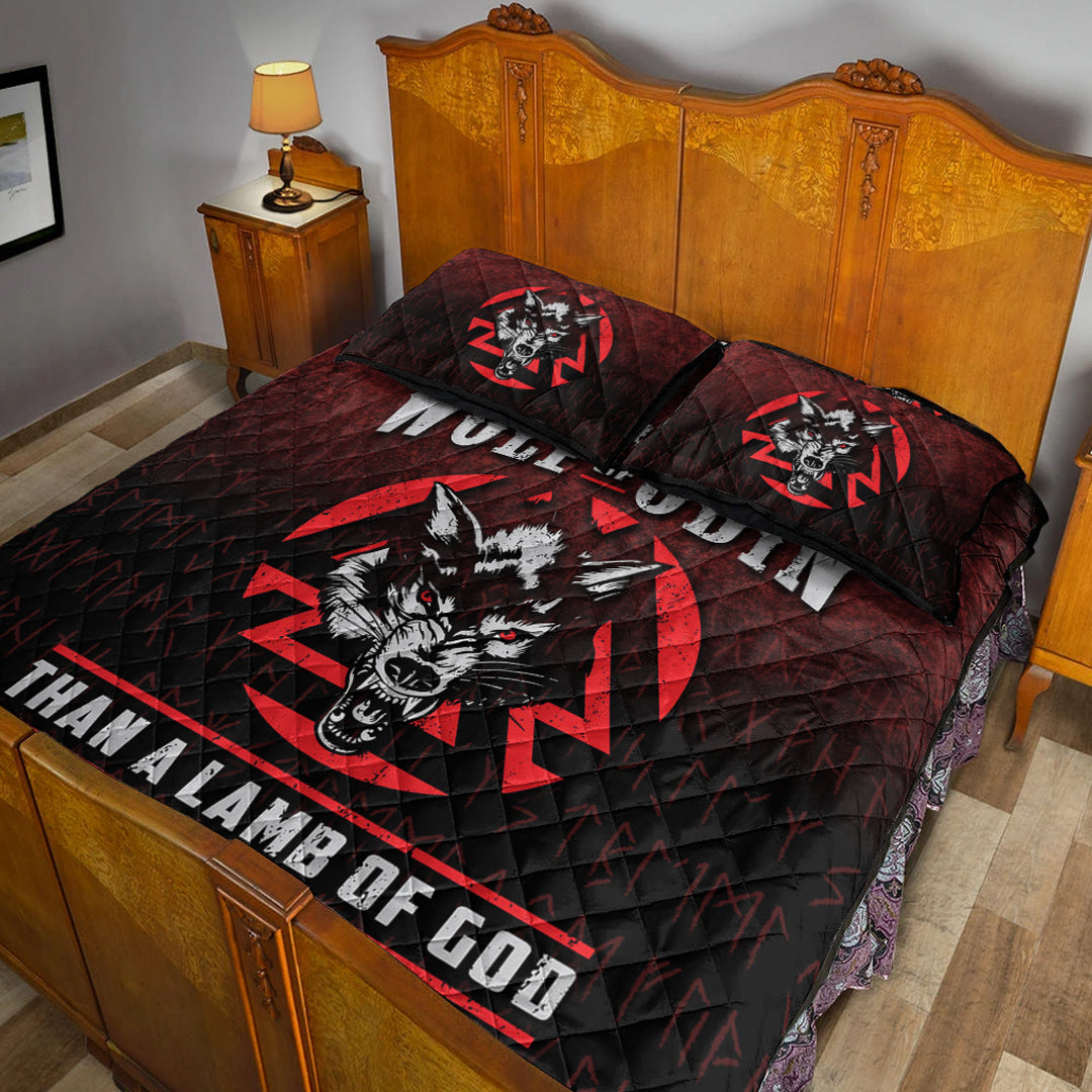 Viking Quilt Bedding Set Better To Be A Wolf Of Odin Than A Lamb Of God Ver01